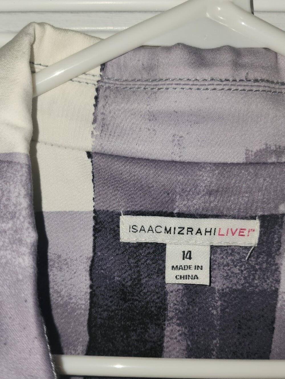 Isaac Mizrahi Lavender & Black Plaid Button Jacket - Picture 2 of 2
